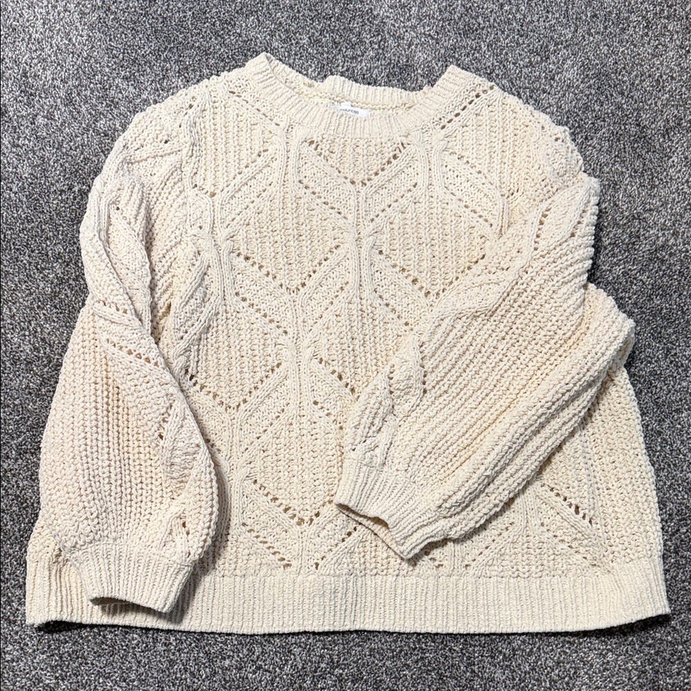 Maurices Cream Textured Knit Sweater